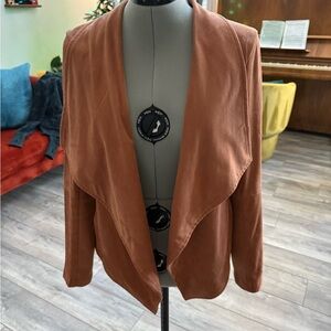 Women's Rust Suede Open Front Jacket